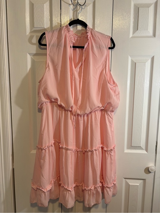 Dresses & Skirts - Sleeveless Pink Tiered Ruffle Dress